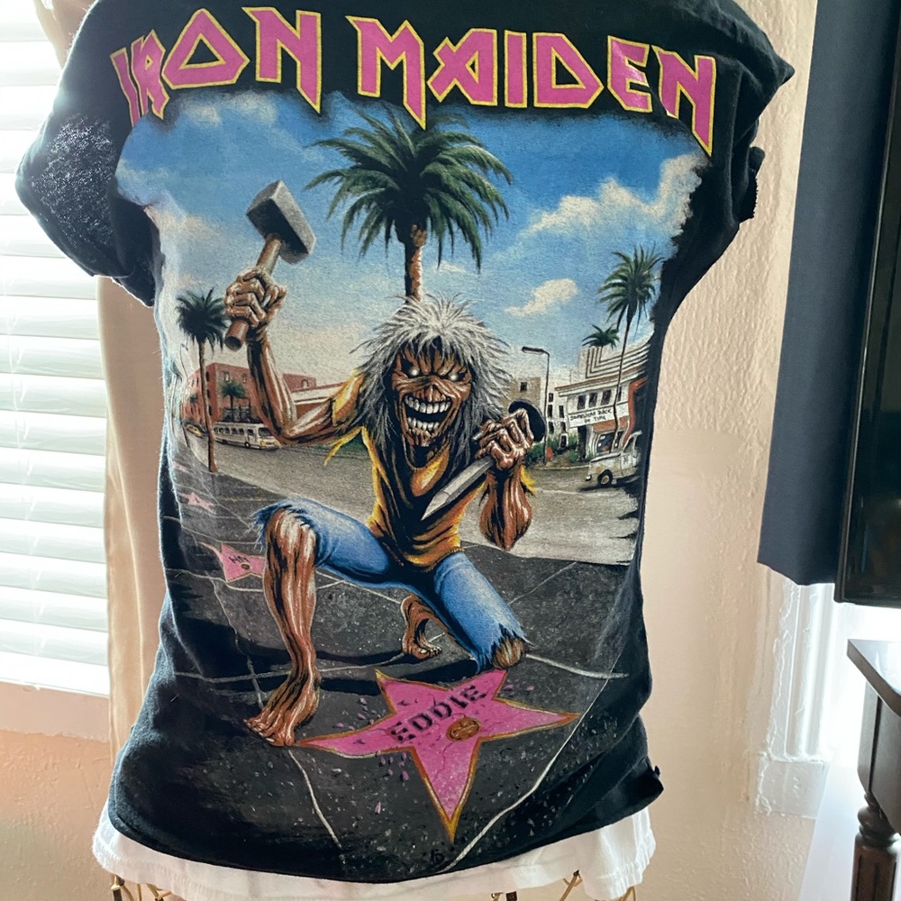 RARE VINTAGE IRON MAIDEN/FORUM 08 LA EDDIE TEE